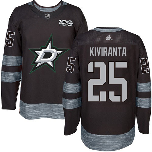 Adidas Men Dallas Stars #25 Joel Kiviranta Black 1917-2017 100th Anniversary Stitched NHL Jersey->dallas stars->NHL Jersey
